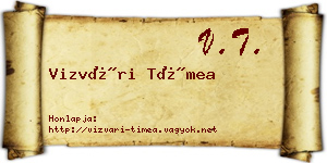 Vizvári Tímea névjegykártya
